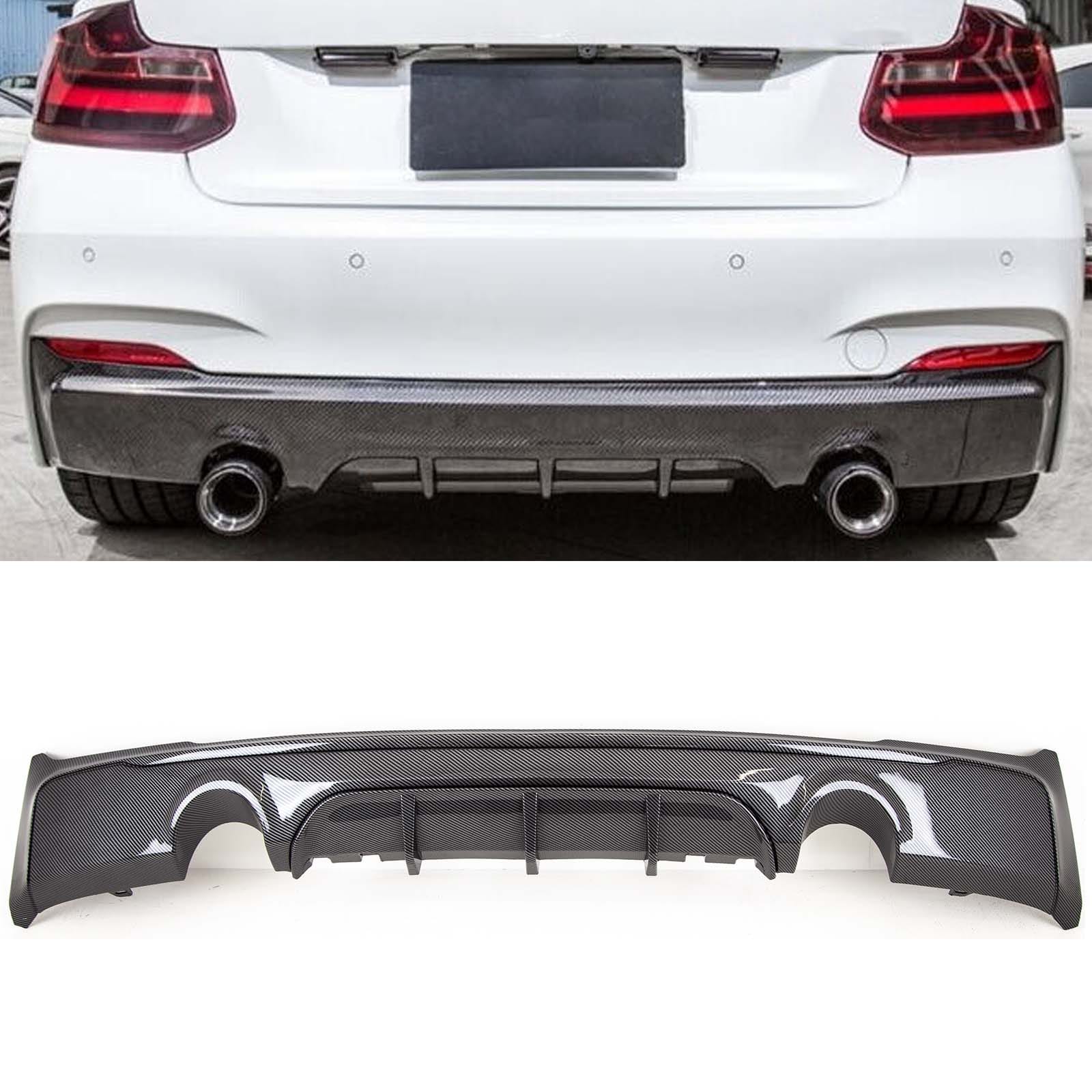 BM5347 BMW 2 Series F22 F23 2014-2021 Rear Bumper Diffuser Spoiler Dual M Performance Style Carbon Look