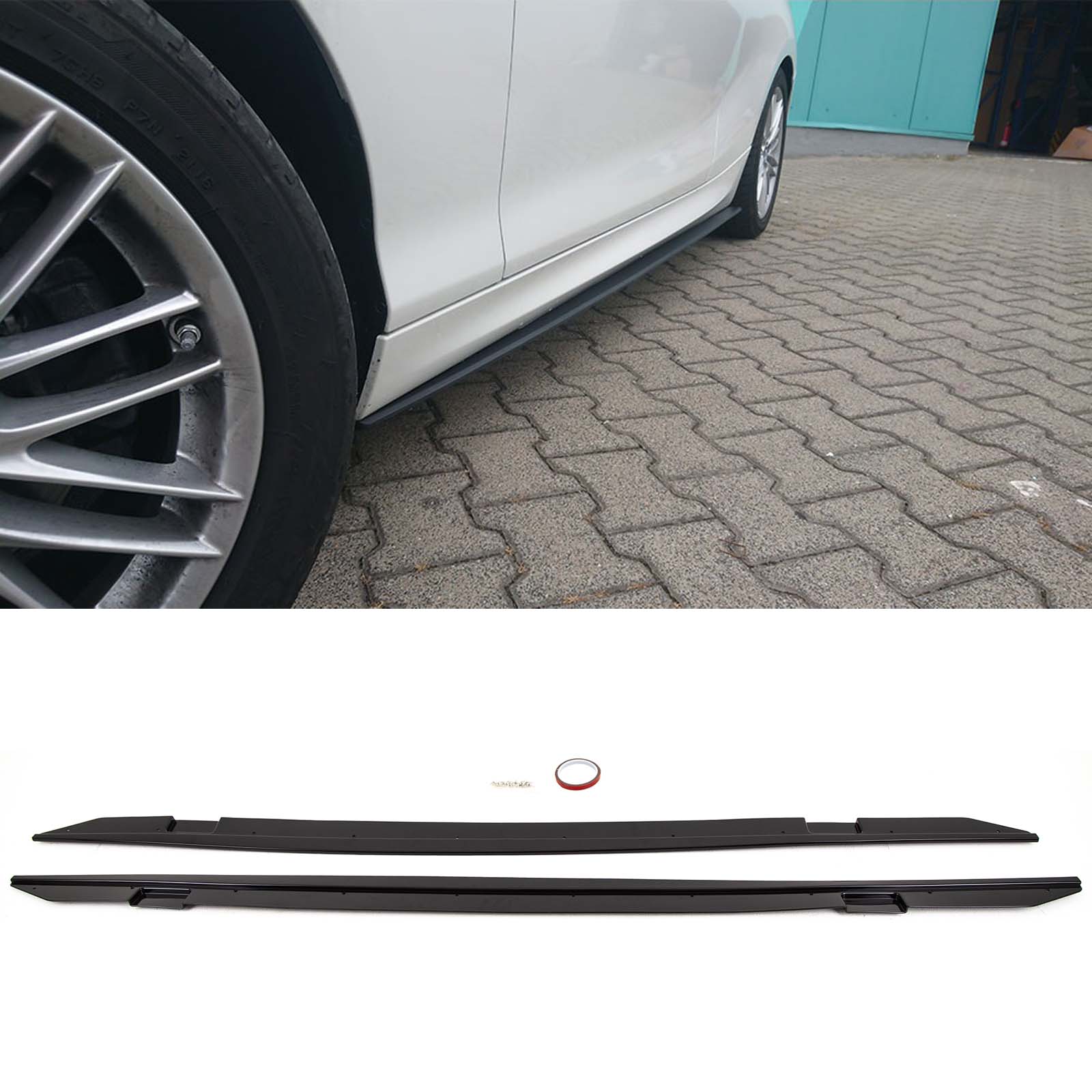 BM5350 BMW 2 Series F22 F23 2014-2021 Side Skirts Extension Blades M Performance Style Gloss Black