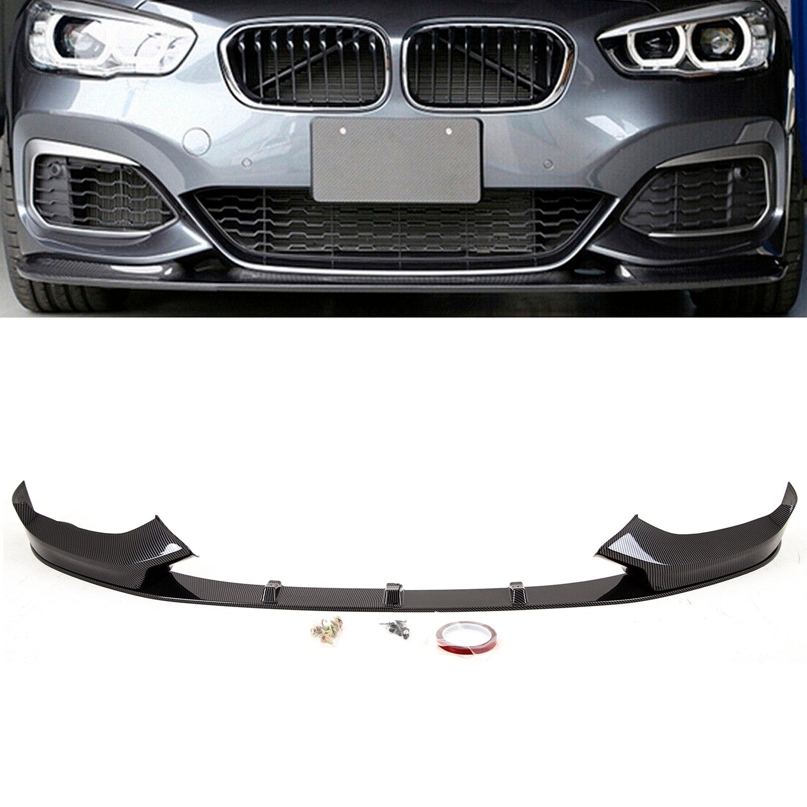 BM5355 BMW 1 Series F20 F21 Facelift 2015-2019 Front Splitter M Performance Style Carbon Look