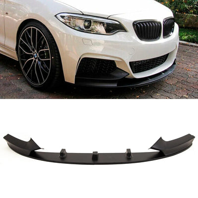 Fits BMW 2 Series F22 F23 2014-2021 Front Lip Splitter Spoiler M Performance Style Mat Black - tradevehicleparts.co.uk