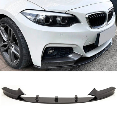 Fits BMW 2 Series F22 F23 2014-2021 Front Lip Splitter Spoiler M Performance Style Carbon Look - tradevehicleparts.co.uk