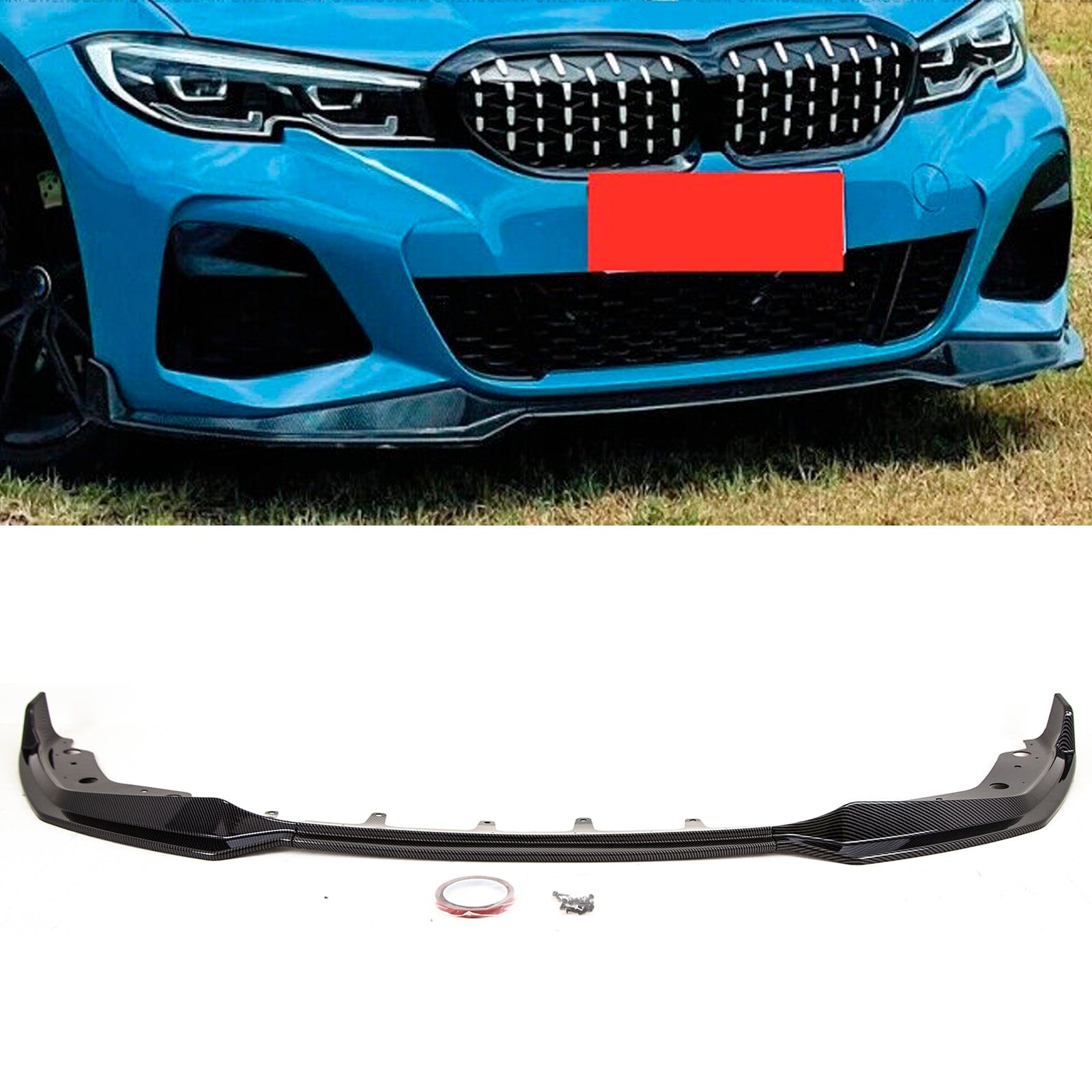 BM5363 BMW 3 Series G20 G21 2019-2022 Front Lip Splitter Spoiler M Performance Style Carbon Look