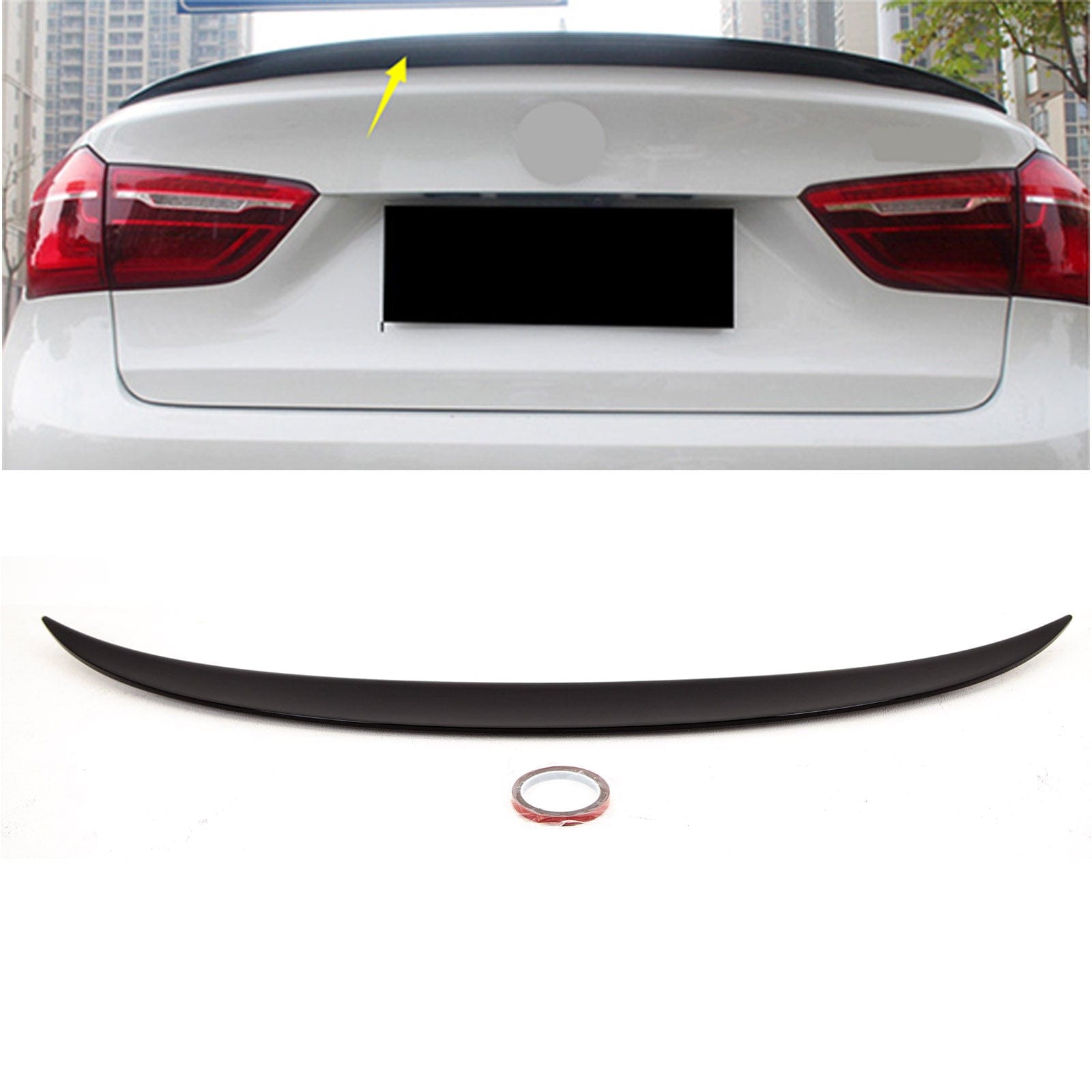 BM5377 BMW X6 F16 X6M F86 2014-2019 Rear Trunk Boot Lip Spoiler M Performance A Style Gloss Black