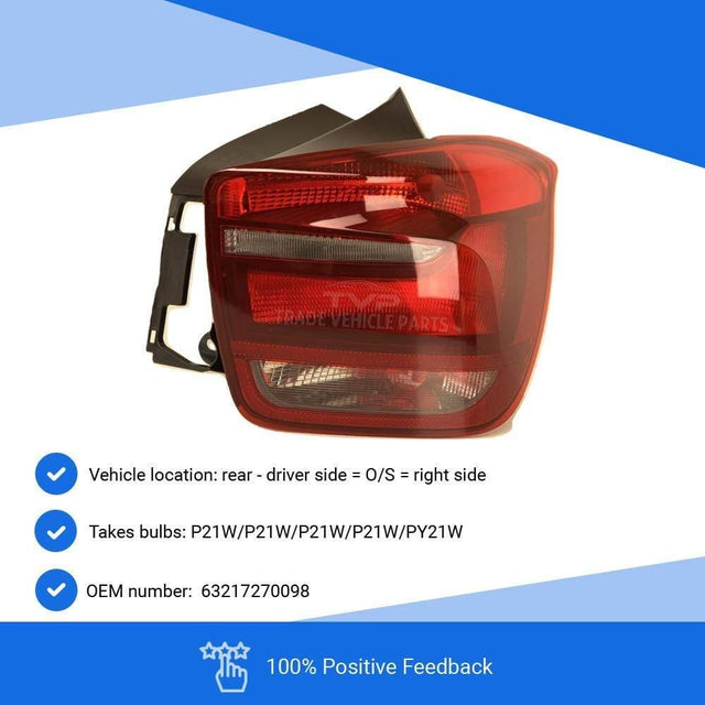 Fits BMW 1 Series F20 5 Door Hatchback 2011-2015 Rear Light Lamp Driver Side - image 3