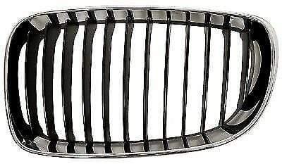 Fits BMW 1 E81 E82 E87 E88 2007-2011 Front Kidney Grille Passenger Side Chrome Frame 12 Slats Black - image 2