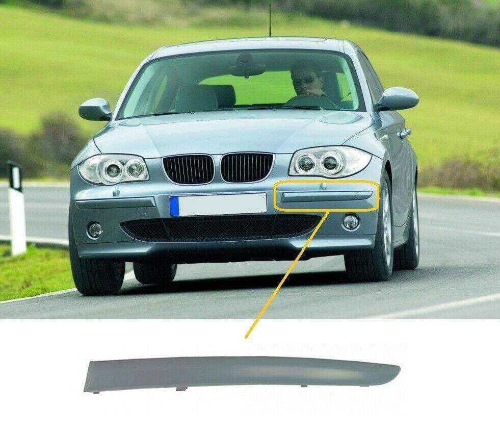 BMW 1 Series E87 2004-2007 Front Bumper Moulding Primed Passenger Side