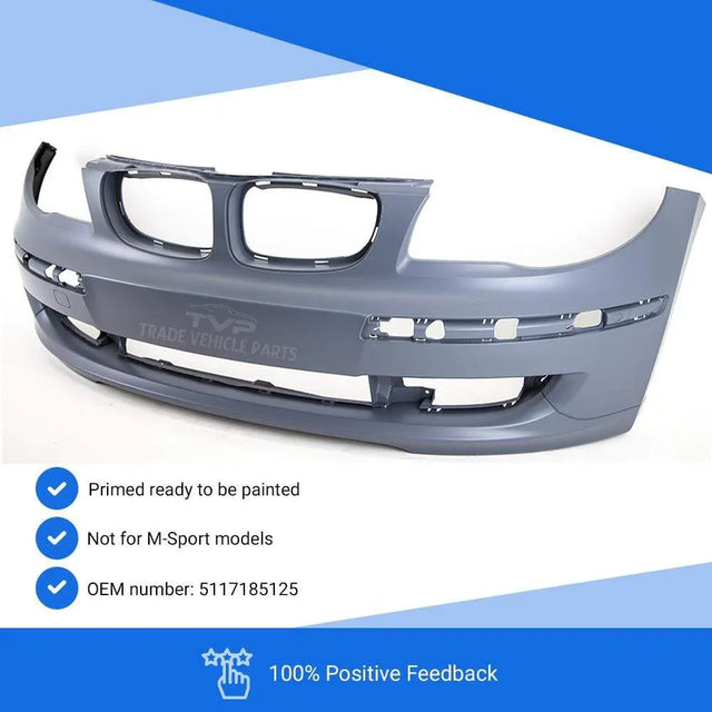 Fits BMW 1 Series E87 E81 2007-2011 Front Bumper Primed No Washer Holes - image 3