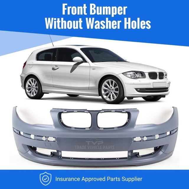 Fits BMW 1 Series E87 E81 2007-2011 Front Bumper Primed No Washer Holes - image 2