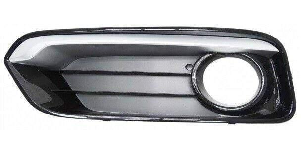 Fits BMW 1 Srs F20 2015- Front Bumper Fog Grille Black W/ Fog Lamp Hole & Chrome Moulding Closed Type Passenger Side - image 2
