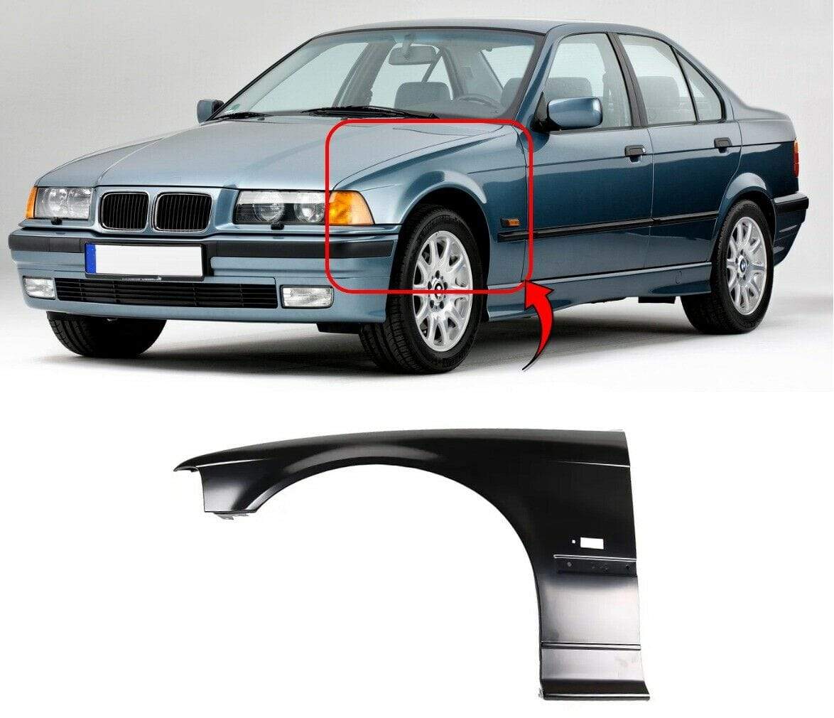 BMW 3 E36 1991-1996 Front Wing Passenger With Large Indicator Hole 4Dr Saloon