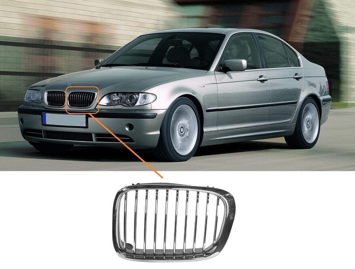 BMW 3 E46 2001-2005 Front Kidney Grille Passenger Side Black/ Chrome 4 –