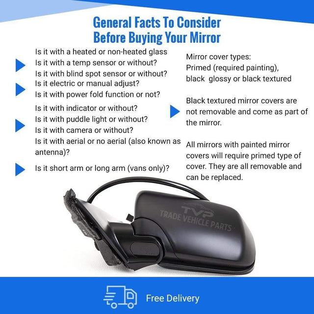 Fits BMW 3 E46 4Door 1998-2005 Door Wing Mirror Electric Heated Black Passenger Side - image 3