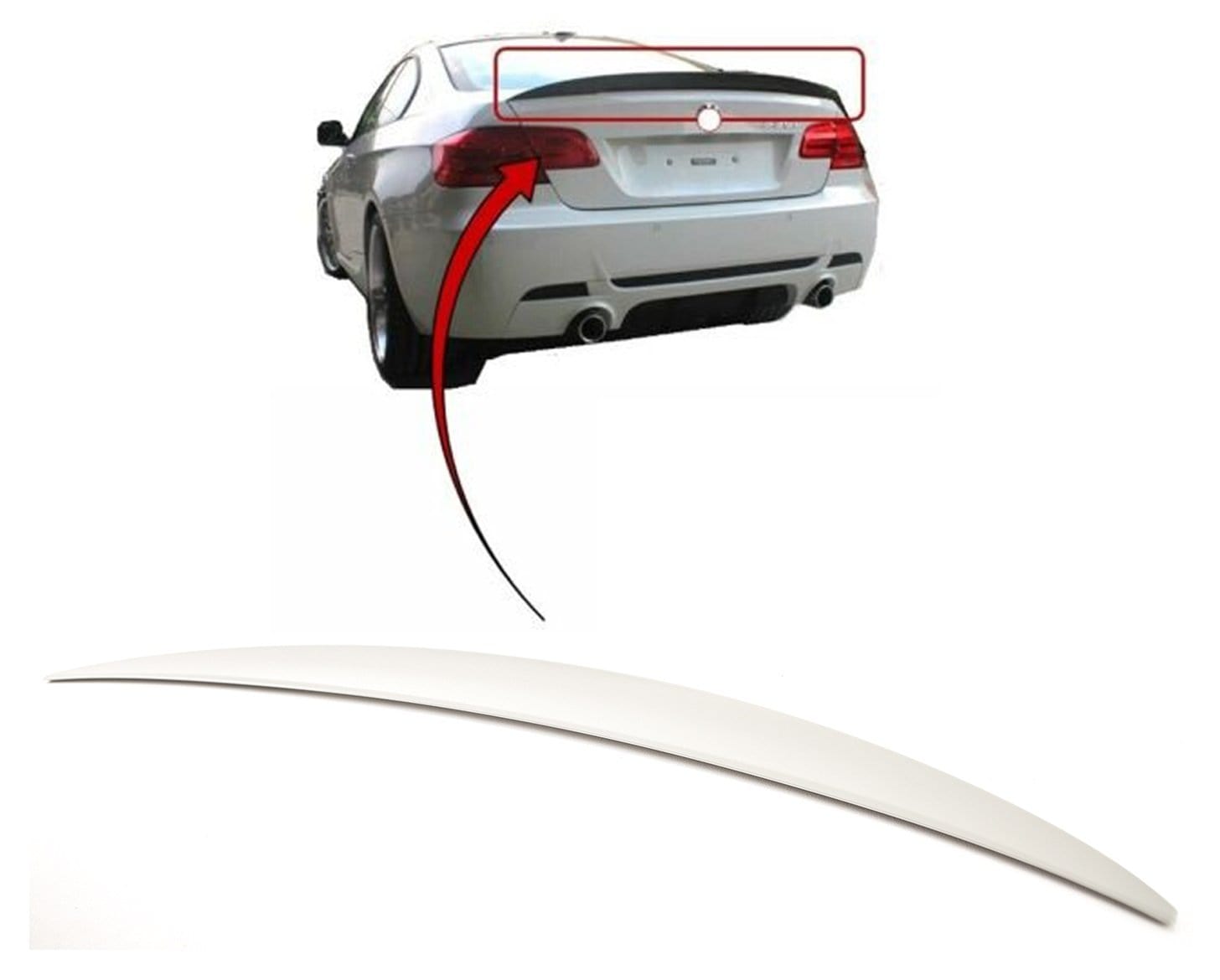 BMW E93 M3 3 Series 2006-2013 M Performance Style Rear Boot Trunk Spoiler Primed ABS