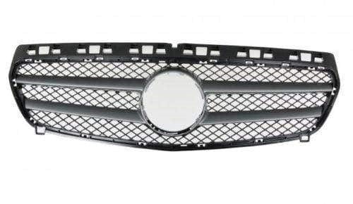 BZ1518 Mercedes Benz A-Class 2013- A-Class Grille Mat-Black W/Silver Gray Mldg