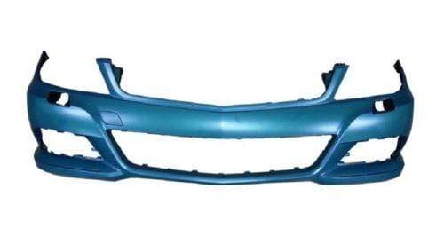 BZ5031 Mercedes C-Class W204 Saloon, S204 Estate 2011-2014 Front Bumper Primed With Washer & Moulding Holes Including Tow Eye Cover