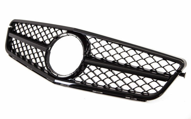 Fits Mercedes C-Class C204 W204 S204 2007-2014 Front Main Grille Gloss Black Sport Look Without Badge - image 5