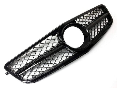 Fits Mercedes C-Class C204 W204 S204 2007-2014 Front Main Grille Gloss Black AMG Style Look Without Badge - tradevehicleparts.co.uk