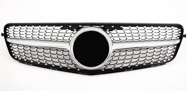 Fits Mercedes C-Class C204 W204 S204 2007-2014 Front Main Grille Gloss Black With Chrome Pins - image 2