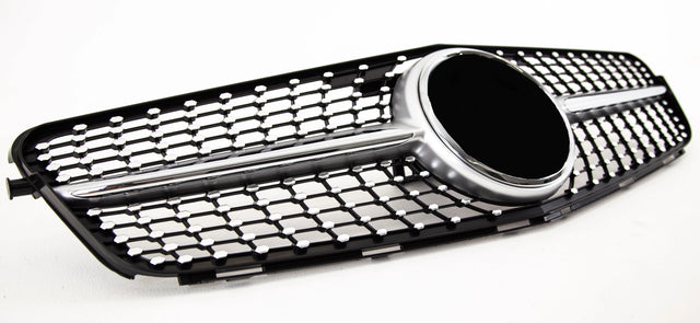 Fits Mercedes C-Class C204 W204 S204 2007-2014 Front Main Grille Gloss Black With Chrome Pins - image 4