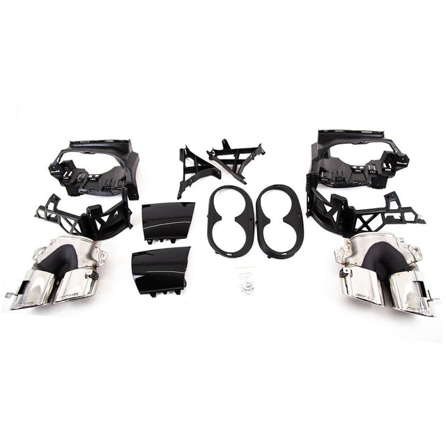 Fits Mercedes A Class W177 Sport Rear Diffuser & Exhaust Tailpipes Gloss Black - image 4