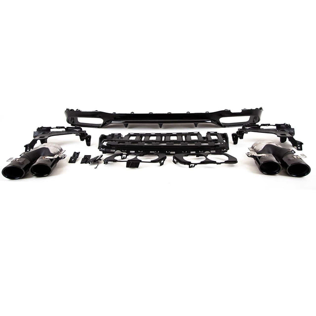 Fits Mercedes E Class W213 E53 Sport Rear Bumper Diffuser Tailpipes Gloss Black - image 2