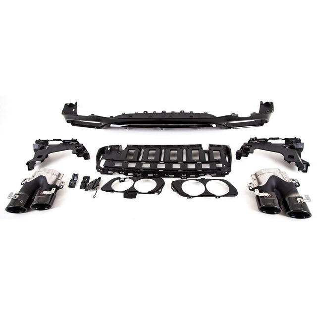 Fits Mercedes E Class W213 E53 Sport Rear Bumper Diffuser Tailpipes Gloss Black - image 3