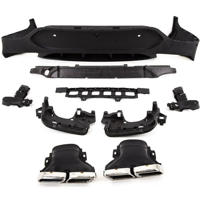 Fits Mercedes GLC C253 Coupe GLC63 AMG Style Rear Diffuser & Exhaust Pipe Chrome - tradevehicleparts.co.uk