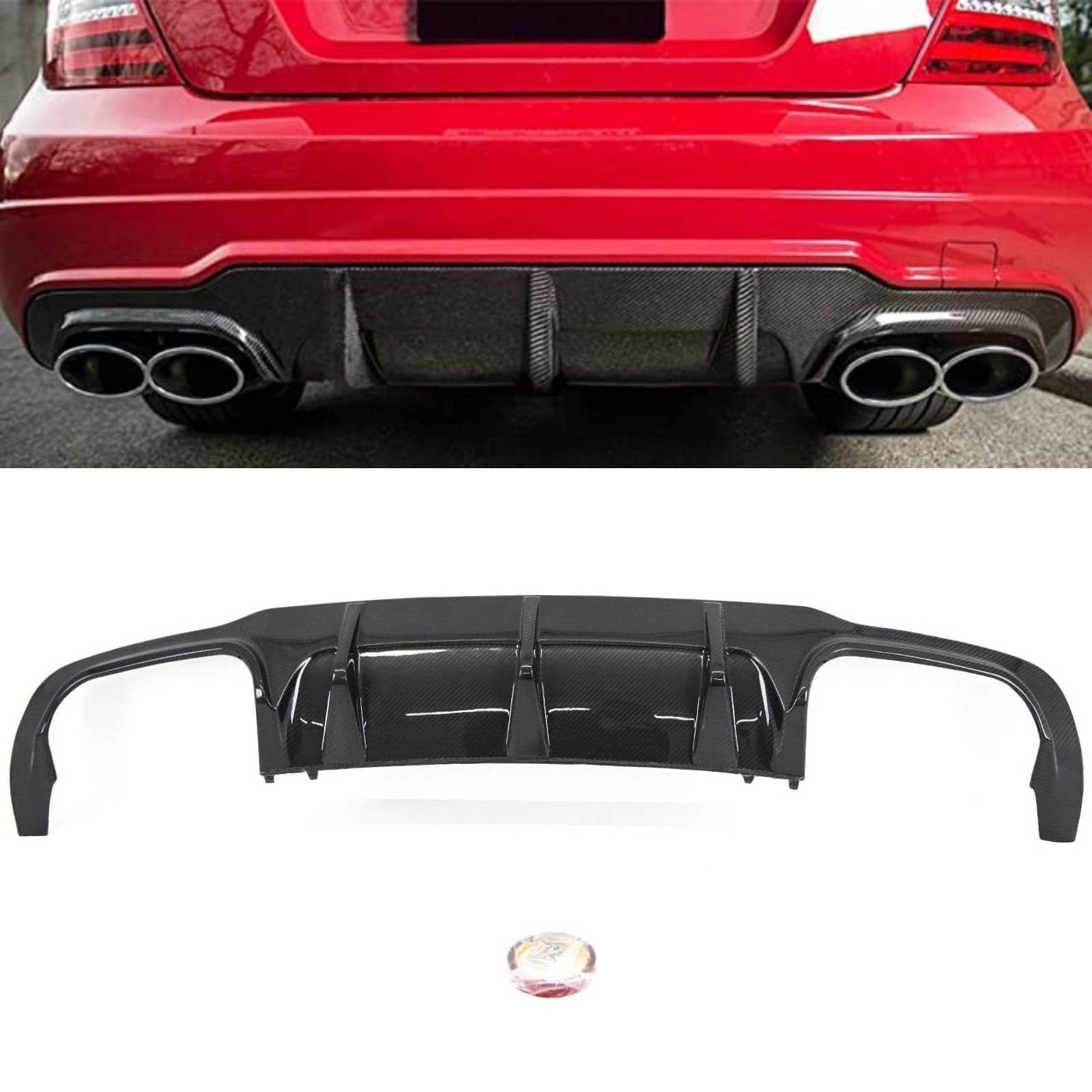 BZ5106 Mercedes C Class W204 C63 AMG Facelift Real Carbon Fibre Bumper Diffuser Valance