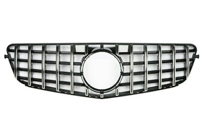 Fits Mercedes C Class W204 2007-2014 Front Bumper Grille Black & Chrome AMG Panamericana GT Style - tradevehicleparts.co.uk