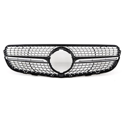 Fits Mercedes GLC Class X253 C253 2015-2019 Front Bumper Grille Chrome Trim & Pins GLC 43 Diamond Style - tradevehicleparts.co.uk