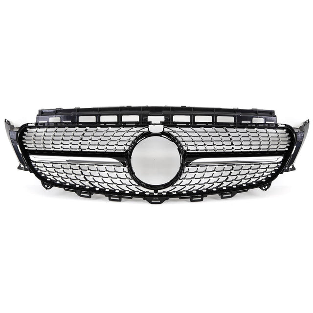 Fits Mercedes E Class W213 S213 C238 A238 2016-2020 Front Bumper Grille Sport Gloss Black With Chrome Trim & Pins - image 2