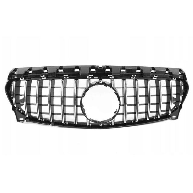 Fits Mercedes CLA Class W117 C117 2016-2019 Front Bumper Grille Sport Gloss Black With Silver Slats - image 2