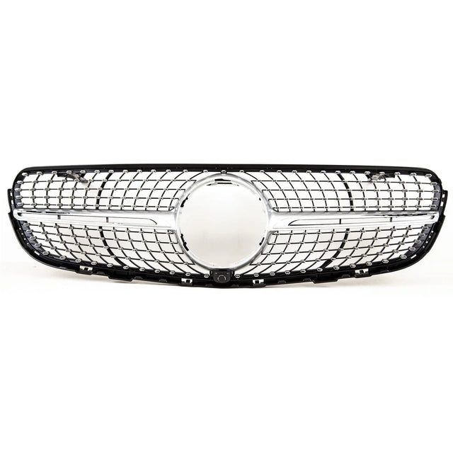 Fits Mercedes GLC Class X253 C253 2015-2019 Front Bumper Grille W/ Chrome Trim & Pins Gloss Black - image 3