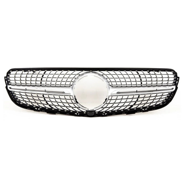 Fits Mercedes GLC Class X253 C253 2015-2019 Front Bumper Grille W/ Chrome Trim & Pins Gloss Black - image 2
