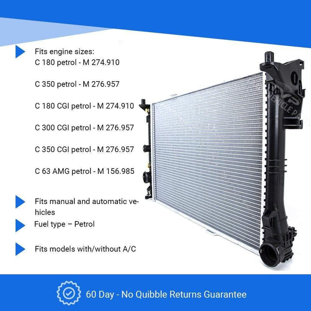 Fits Mercedes W204 07-14 Radiator C 180 300 Cgi 350 350 Cgi 63 Amg Auto W/Wo A/C - image 3
