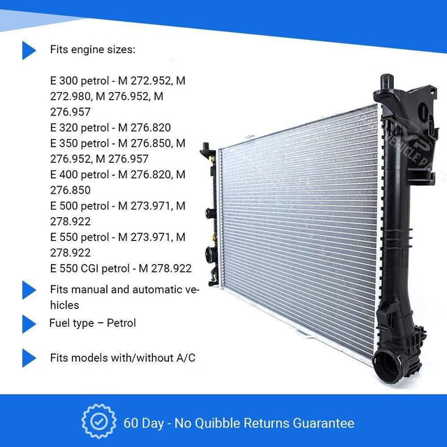 Fits Mercedes E-Class C207 2009-2017 Radiator (E 300, E 320, E 400 Petrol Automatic With Ac) (E 350 Petrol Man/Auto With/Without Ac) (E 500, E550, E 550 Cgi Petrol Manual With Ac) - image 3