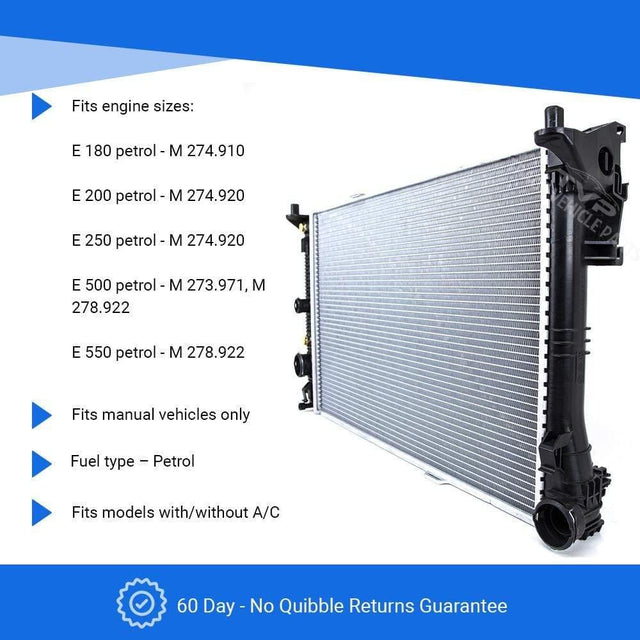 Fits Mercedes E-Class W212 2009-2016 Radiator E 180 200 250 500 550 Man/Auto W/Wo Ac - image 3