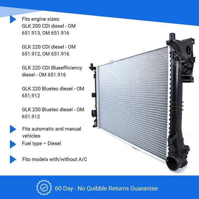 Fits Mercedes Glk X204 2009-2015 Radiator Glk 200 220 250 Btec Cdi Man/Auto W/Wo Ac - image 3
