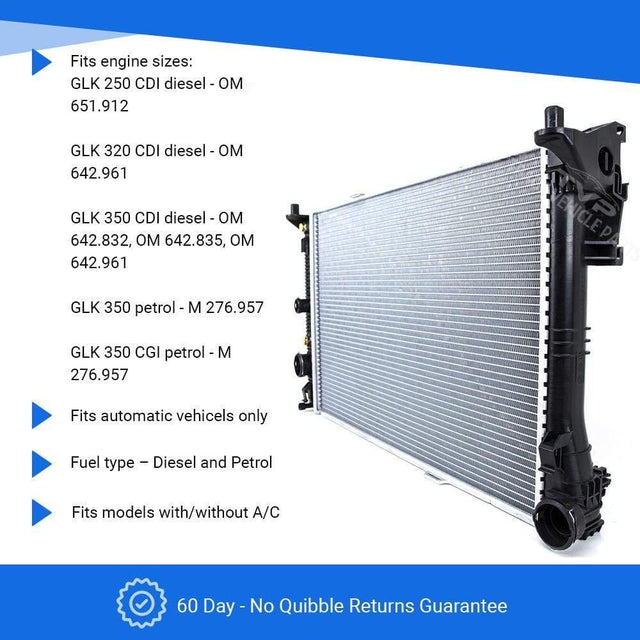 Fits Mercedes Glk X204 2009-2015 Radiator Glk 250 320 350 Cdi 350 Cgi Auto W/Wo Ac - image 3