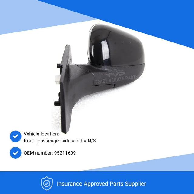 Fits Chevrolet Spark 2010- Door Wing Mirror Heated Electric Black Passenger Side - image 2
