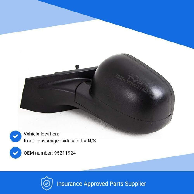 Fits Chevrolet Spark 2010- Door Wing Mirror Manual Black Textured Passenger Side  - image 3
