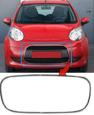 Fits Citroen C1 2009-2012 Front Grille Frame Moulding Chrome - tradevehicleparts.co.uk