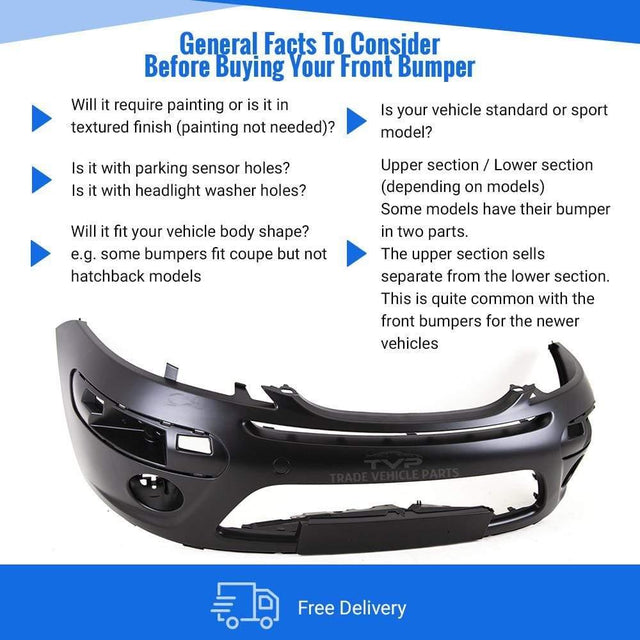 Fits Citroen C3 2005-2009 Front Bumper Primed With Tow Eye Cover  - image 4