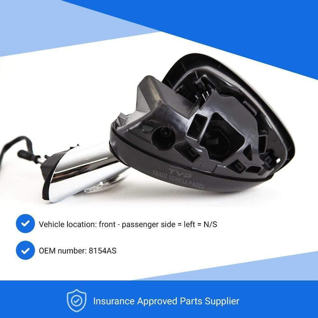 Fits Citroen C3 2010-2016 Door Wing Mirror Electric Primed W/Ind Chrome Base Passenger Side - image 2