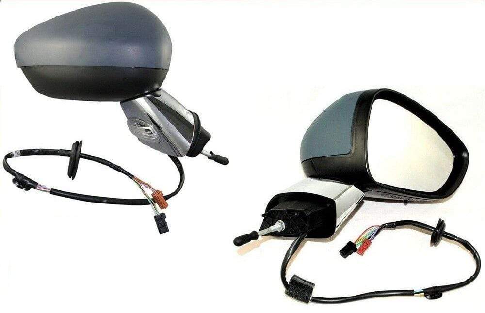 Citroen C3 2010-2016 Door Wing Mirror Electric Primed W/Ind Temp Sens Chrome Base Driver Side