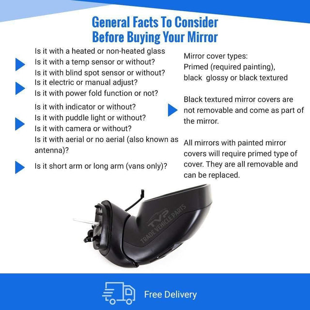 Fits Citroen C3 Picasso 2009-2017 Door Wing Mirror Electric Black Passenger Side - image 4