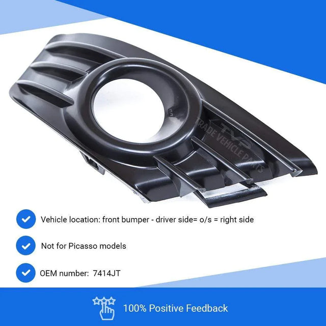 Fits Citroen C4 2004-2008 Front Bumper Fog Grille Driver Side With Fog Hole  - image 3