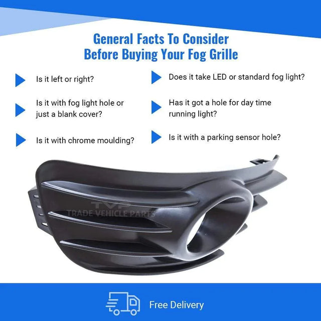 Fits Citroen C4 2004-2008 Front Bumper Fog Grille Driver Side With Fog Hole  - image 4