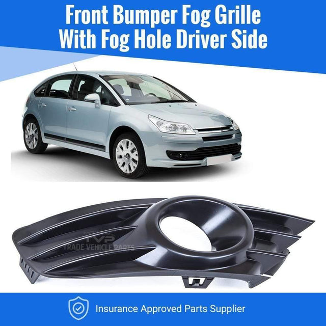 Fits Citroen C4 2004-2008 Front Bumper Fog Grille Driver Side With Fog Hole  - image 2