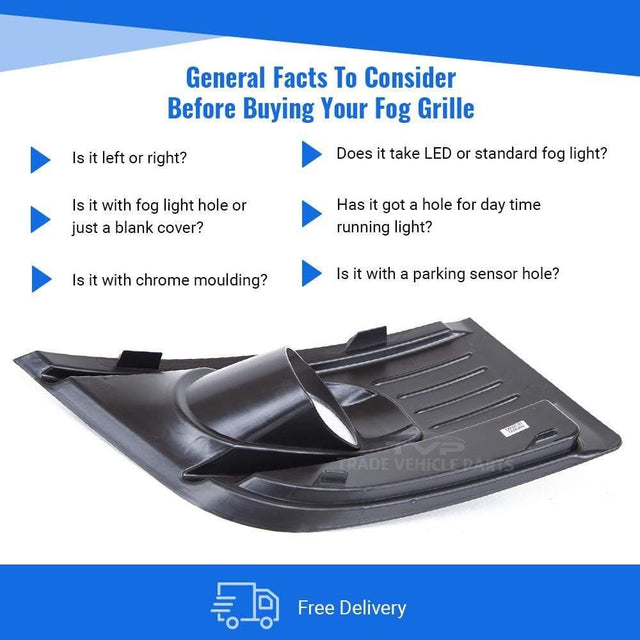 Fits Citroen C4 Picasso 2006-2013 Front Bumper Fog Grille With Fog Lamp Hole Primed Driver Side - image 4